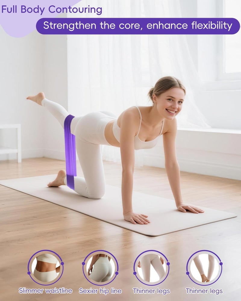KABCON Pilates Kit for Home, Women Beginners Workout Essentials Set with 13" Ring, 9.8" Ball, Resistance Bands & Guide, 13/14/16 PCS Compact Pilates Equipment - Image 3